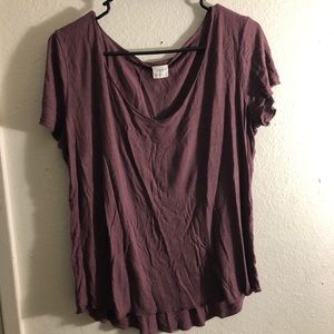 Mauve colored loose fitting t-shirt